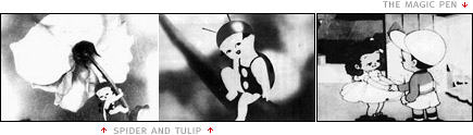 scenes from 'Spider and Tulip (Kumo To Churippi, 1943)' and 'The Magic Pen (Maho No Pen, 1946)'